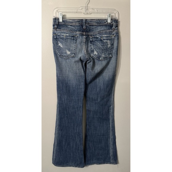 VTG 575 Los Angeles Jeans Womens 26 Distressed Low Rise Penny Buttons Boot Flare - Picture 2 of 9